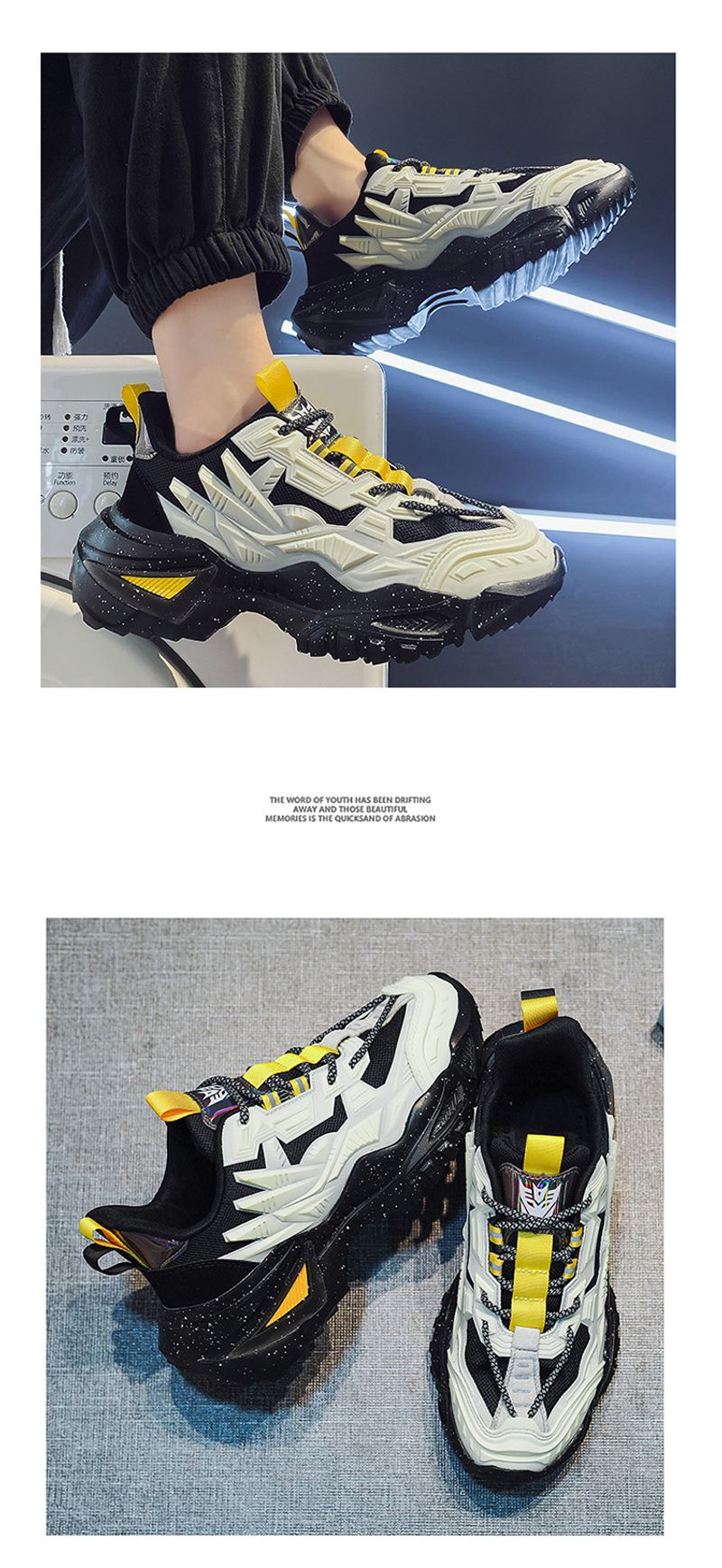 Men's spring new mesh sports men's running leisure shoes, with an increased height inside. Pure black and versatile dad_voghion.com