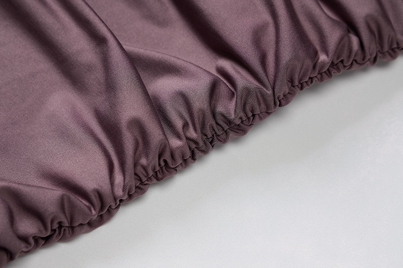 Fraekleedung Sexy Deep V BH Langarm Slim Fit Ruffled Moudekleed_voghion.com
