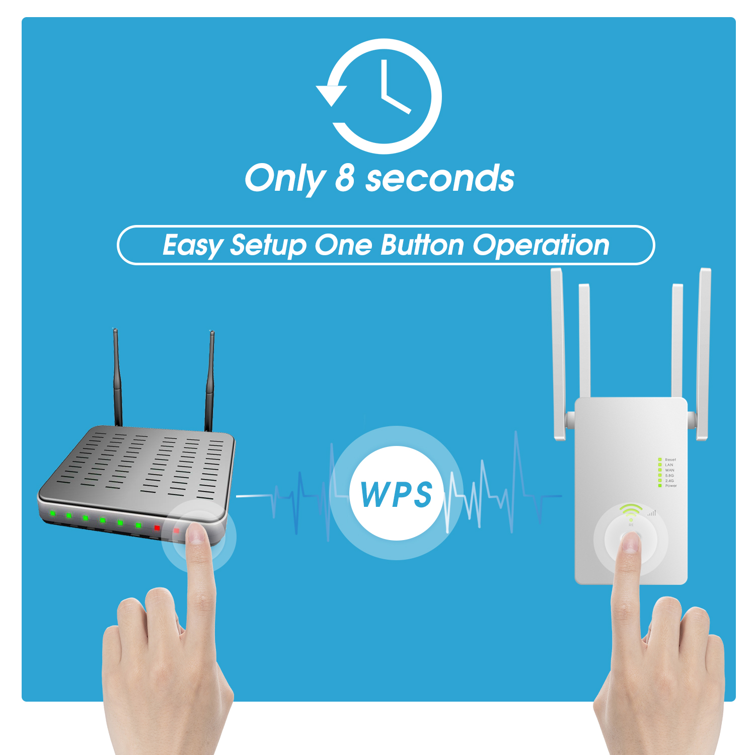 Ασύρματο WiFi Repeater 5Ghz 1200Mbps Router Wifi Booster 2,4G Long Range Extender 5G Wi-Fi Signal Repeater Repeater Black/White_voghion.com