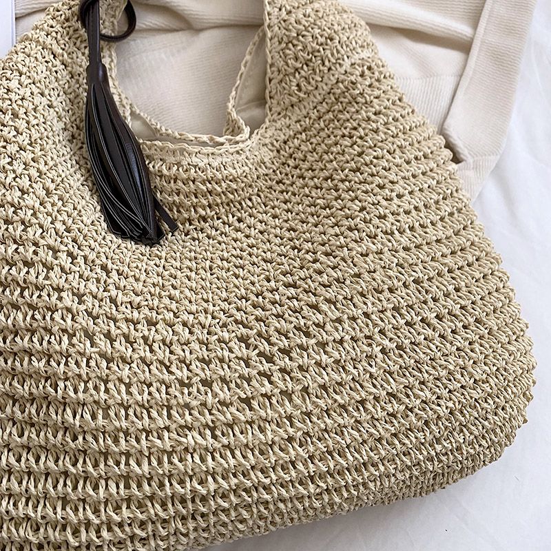 Neu Sommer Frauen Reise Stroh Taschen Rattan Schulter Crossbdoy Handarbeit Gewebt Strand Tasche Weiblichen Große_voghion.com