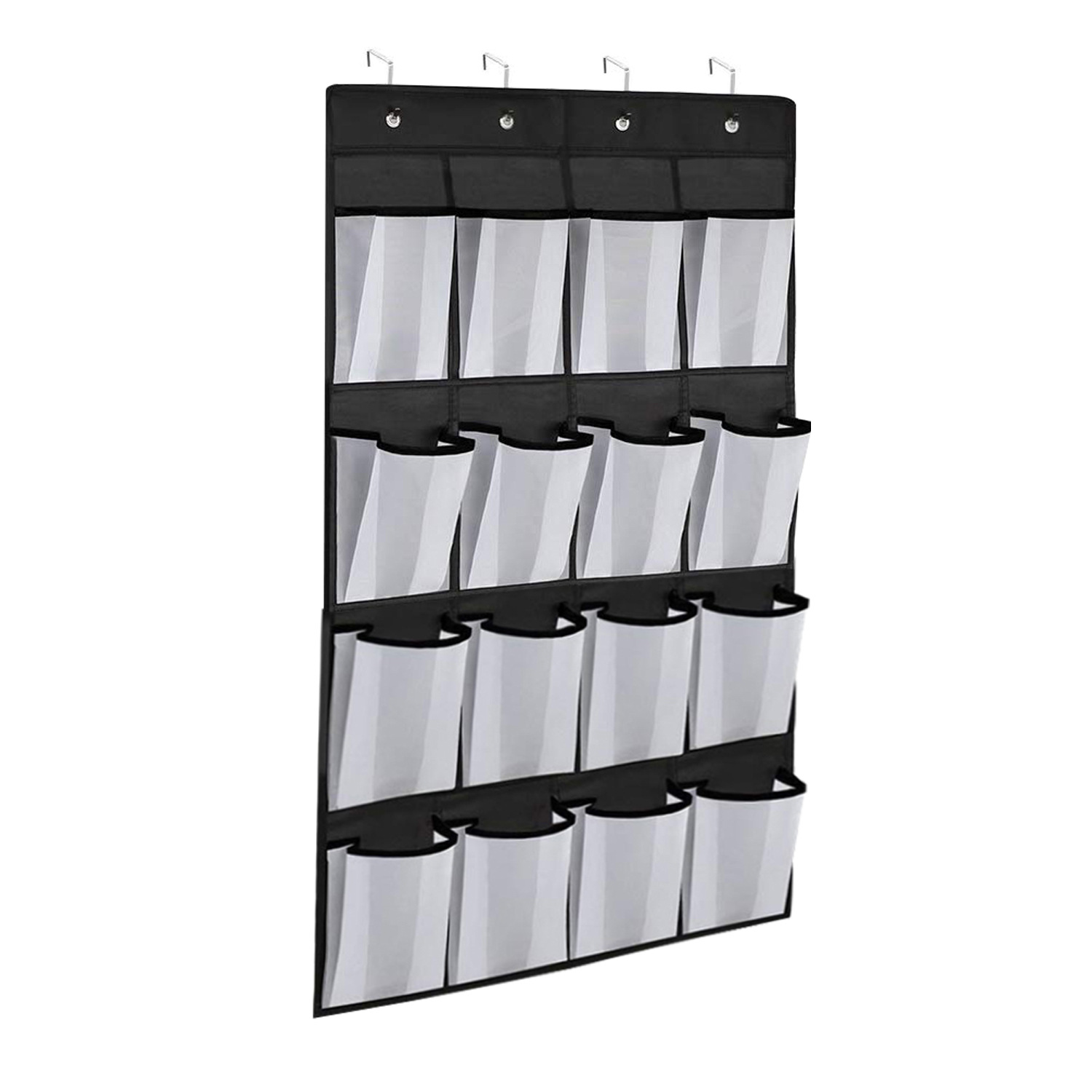 16 Pockets Over The Door Shoes Organizer Hanging Storage Bag Closet Holder Hanger Shoe Rack With Hooks Home Storage Organizer_voghion.com