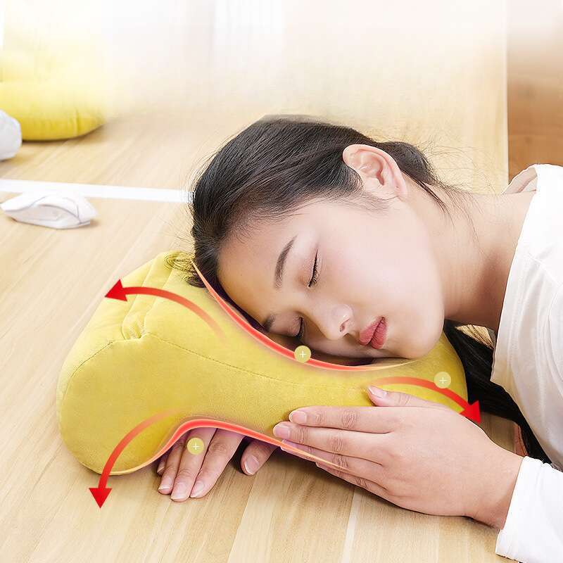 Office Artifact New Student Multifunctional Napping Pillow Flannel Solid Colour Pillow_voghion.com