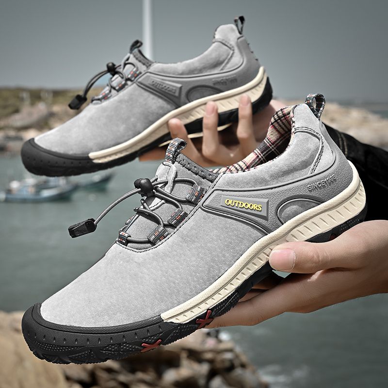 Outdoor Hiking Sneakers Sping Casual Men Shoes Breathable Suede Leather Anti-skid Walking Shoe Hot Sale Footwear_voghion.com