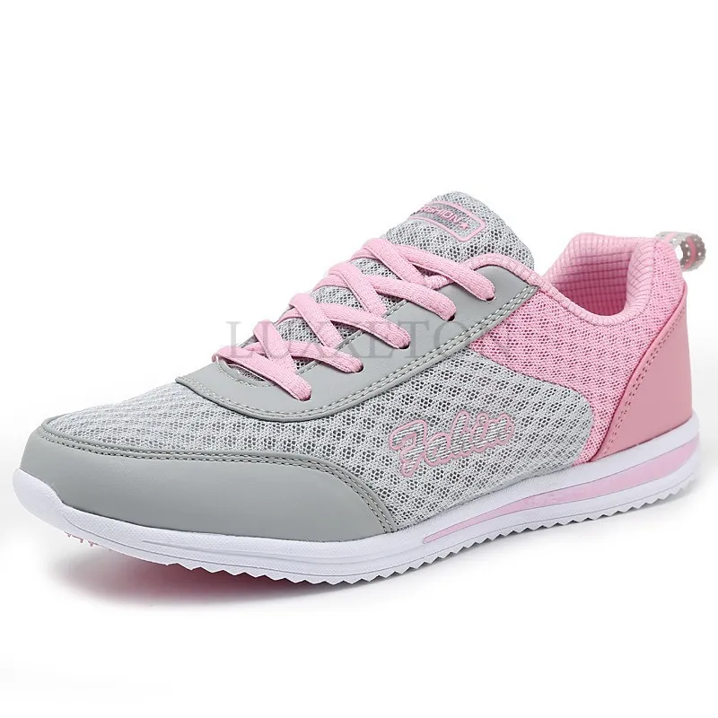Scarpe da corsa da donna, comode e casual, con lacci anteriori, in mesh traspirante e a fondo piatto, nuove di zecca_voghion.com