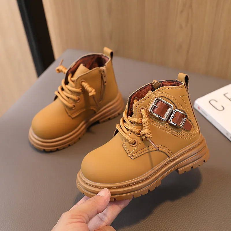 Toddler Kids Autumn Winter New Child Shoes Littlesprouts Girls Baby Brown Boys Casual Soft Soled Short Boots Sizes 21 -_voghion.com