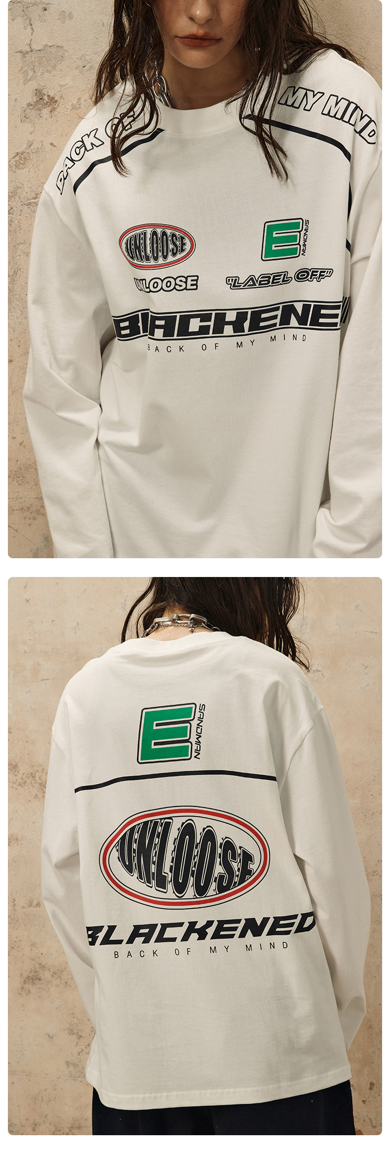 Männerkleeder Hierscht neien Trend Mark originell Unisex Motorradstil Print locker Ronn Hals Laangärm Trend_voghion.com