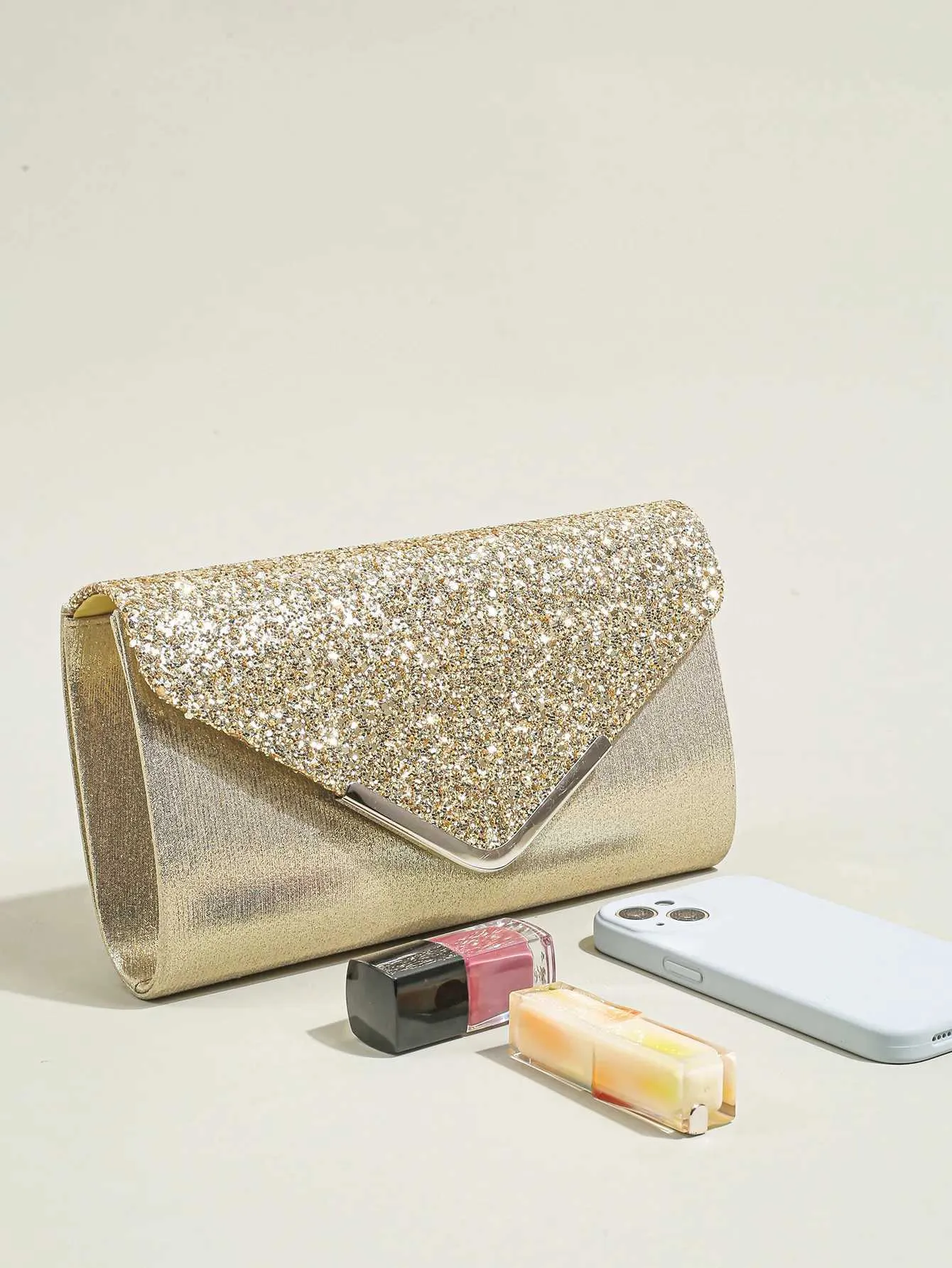 Womens evening envelope handbag promotion sequin clutch wallet shoulder chain cross body bag Y241019_voghion.com