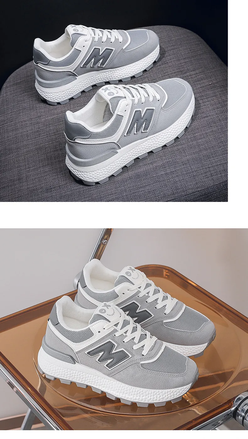 gratis fragt designer dame mænd sneakers sport sort grå brun løbesko åndbare athleisure løbesko_voghion.com