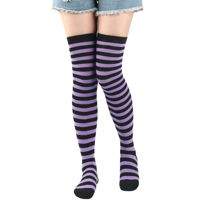 Christmas Knitted Striped Thigh Over Knee COS Anime Party Long Socks Women_voghion.com