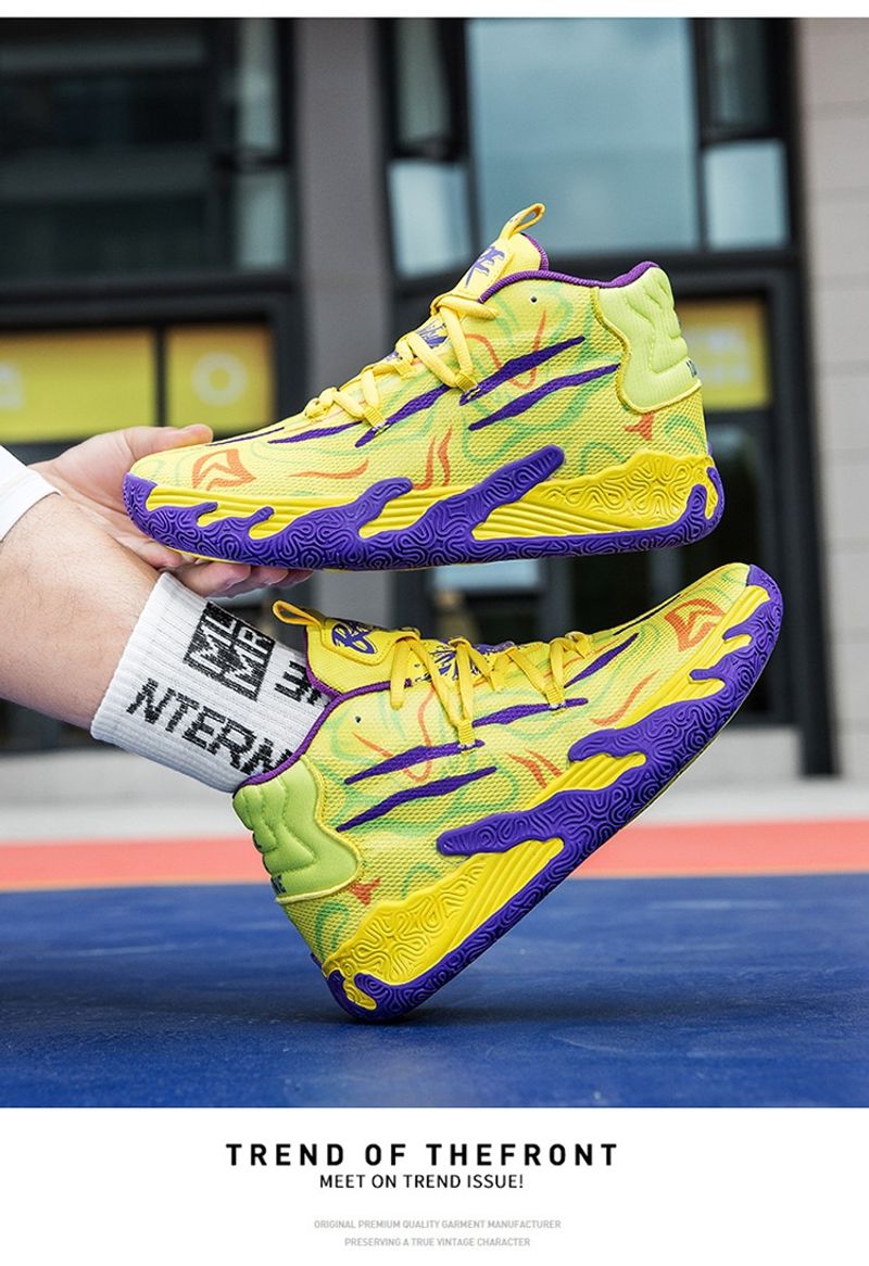 Paarse heren dames indoor en outdoor lage schokabsorberende antislip stevige basketbalschoenen_voghion.com