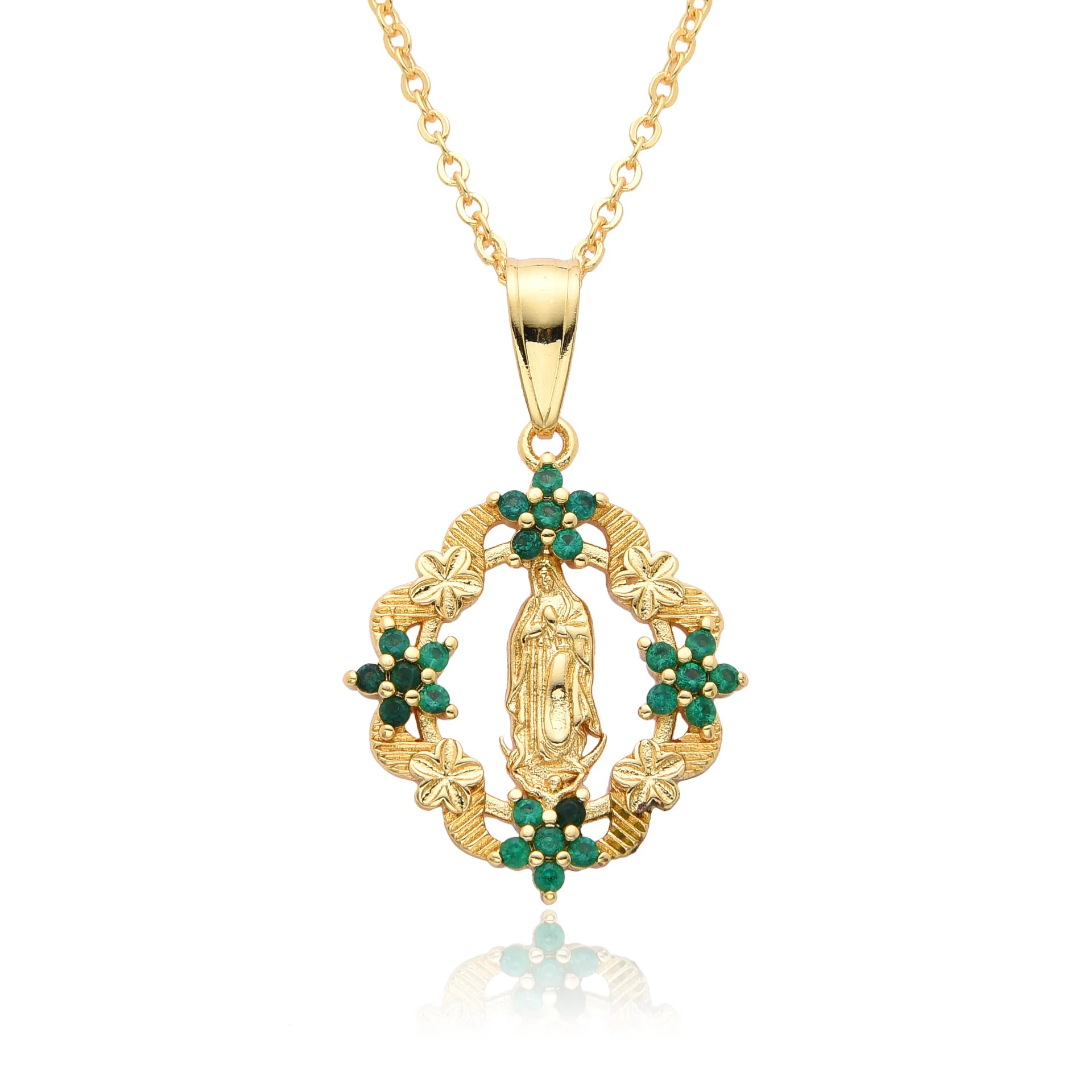 Necklace Designer Jewelry Woman Cross Border Hot Selling Europe And America, Belief In The Virgin Mary Flower Necklace,_voghion.com