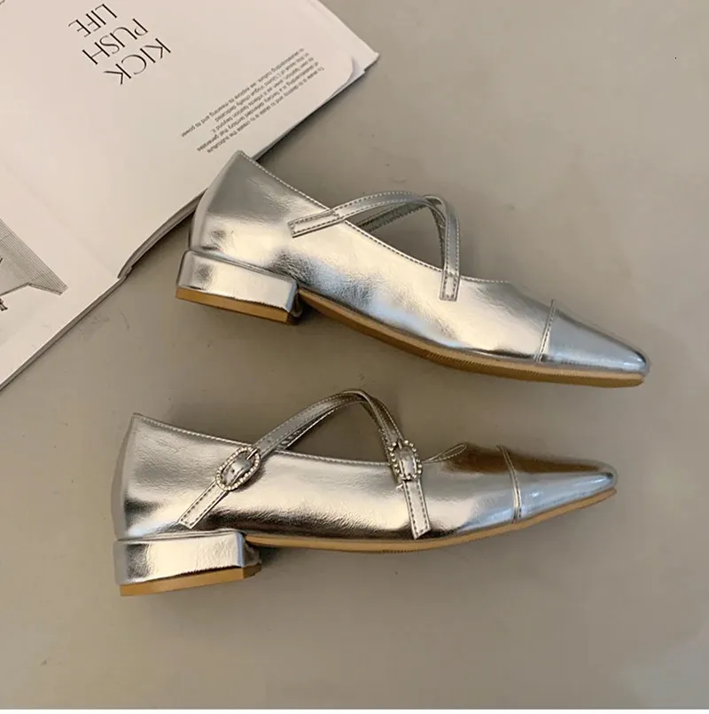 Sapatos femininos primavera outono, calçados da moda com fivela de cristal rasa, estilo de rua, para festa, Mary Jane, 240617_voghion.com