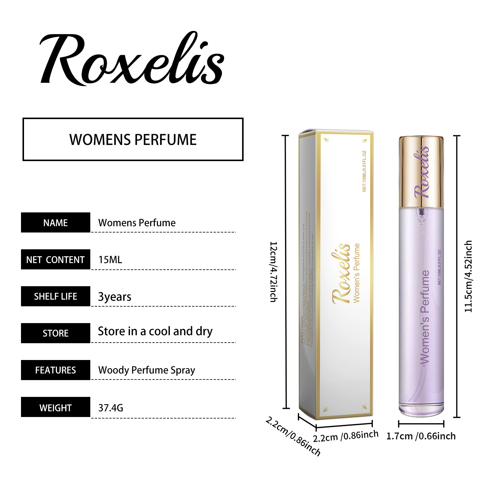 Roxelis frisk parfymspray, doft av trädgårdsros och trä_voghion.com