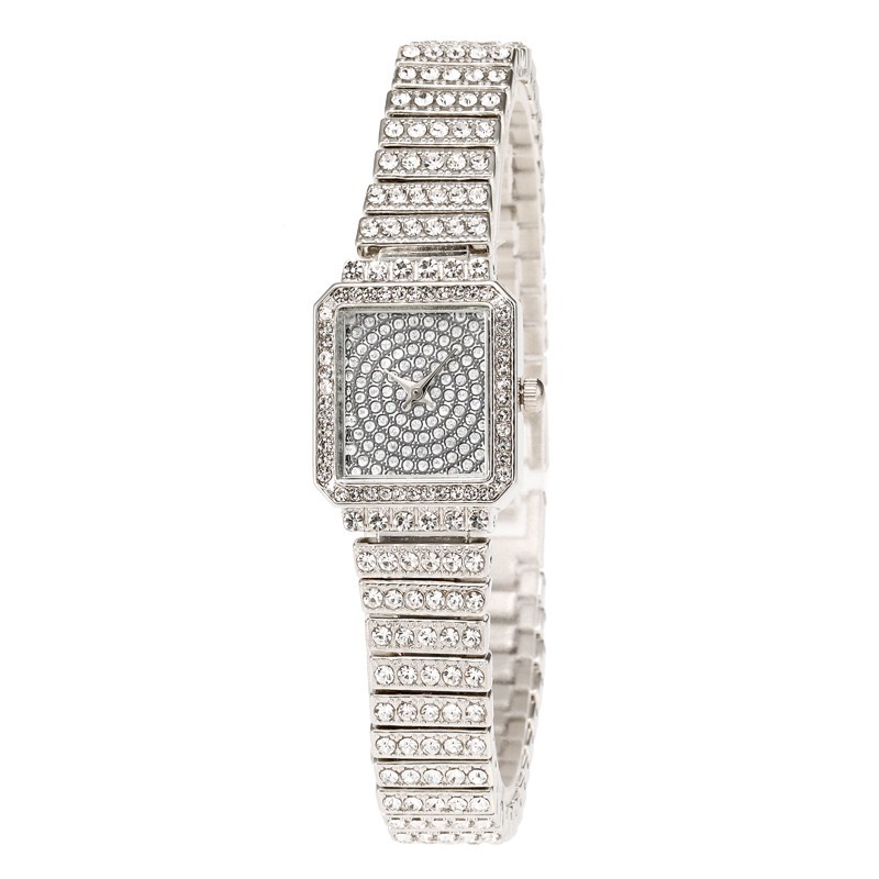 Women's Full Diamond Quartz Watch Square Trendy Luxury Wristwatch_voghion.com