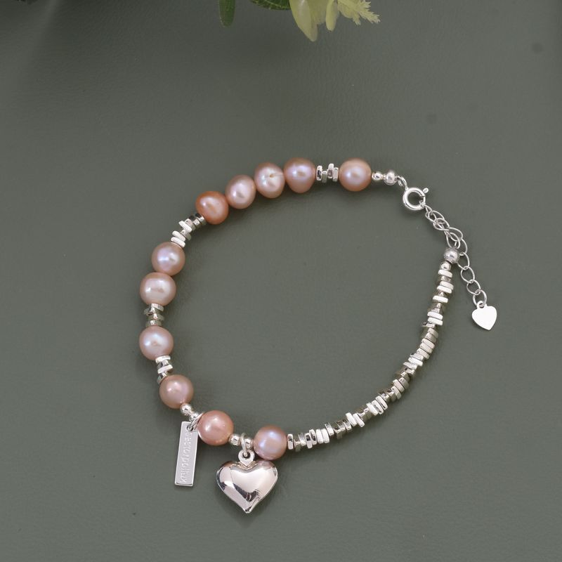 Braccialetto di perle Danshui, edizione coreana consigliata, Little Sweet Potato 2024, argento spezzato, amore fatto a mano_voghion.com