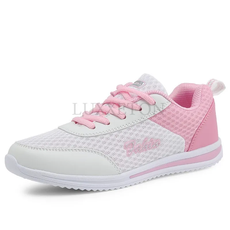 Scarpe da corsa da donna, comode e casual, con lacci anteriori, in mesh traspirante e a fondo piatto, nuove di zecca_voghion.com