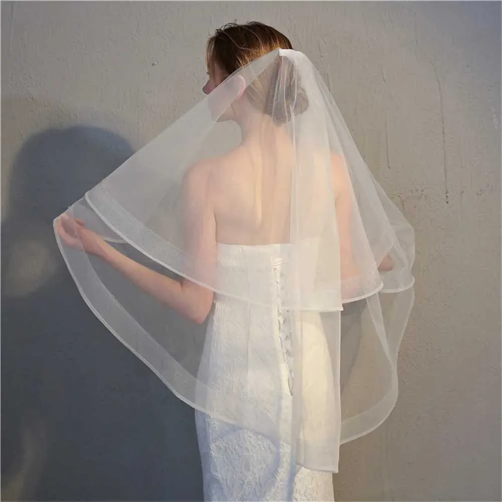 Gioielli per capelli da sposa, semplici, corti, a doppio strato, per abito da sposa, accessori di vendita calda con pettine per capelli_voghion.com