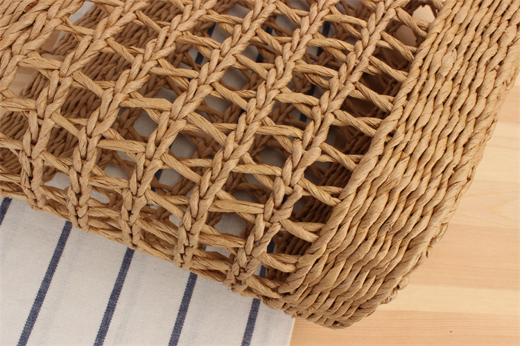 Borsa scavata a mano in paglia, borsa a tracolla per le vacanze, borsa da donna casual da spiaggia Mori_voghion.com