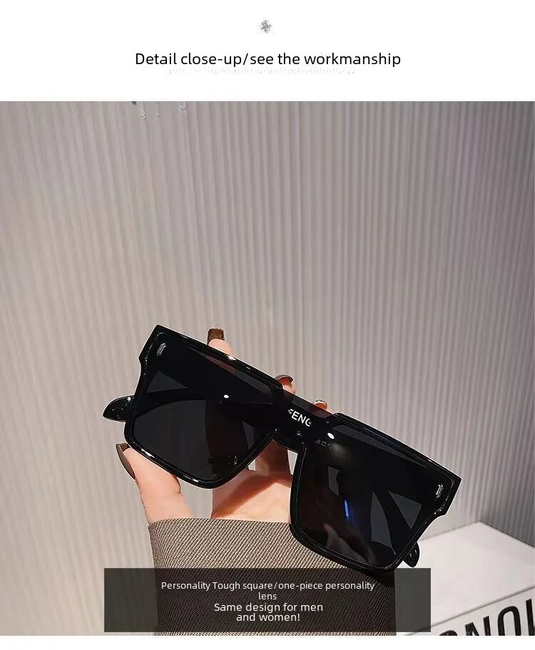 2024 New Personalized Sunglasses with The Same Style of Integrated Large Frame Sunglasses, Trendy Street Photo Sunglasses for Men and Women_voghion.com