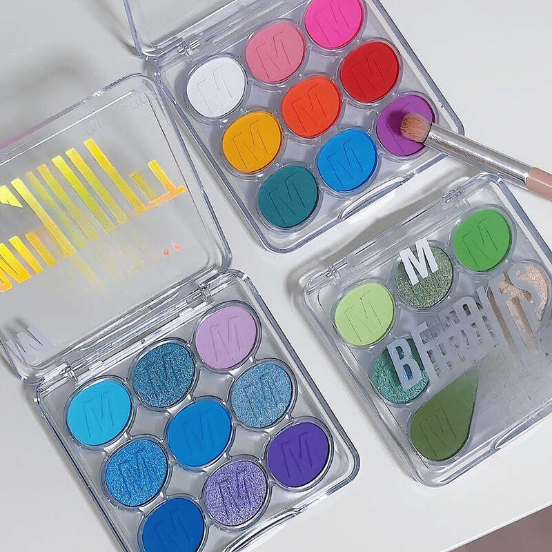 Palette Color Nine Fine Glitter Blu Verde Viola Ombretto per trucco teatrale_voghion.com