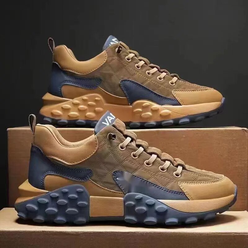 2024 Spring Autumn New British Style Leather Waterproof Dad Thick Sole Elevated Sports and Casual Men's Trendy Shoes_voghion.com