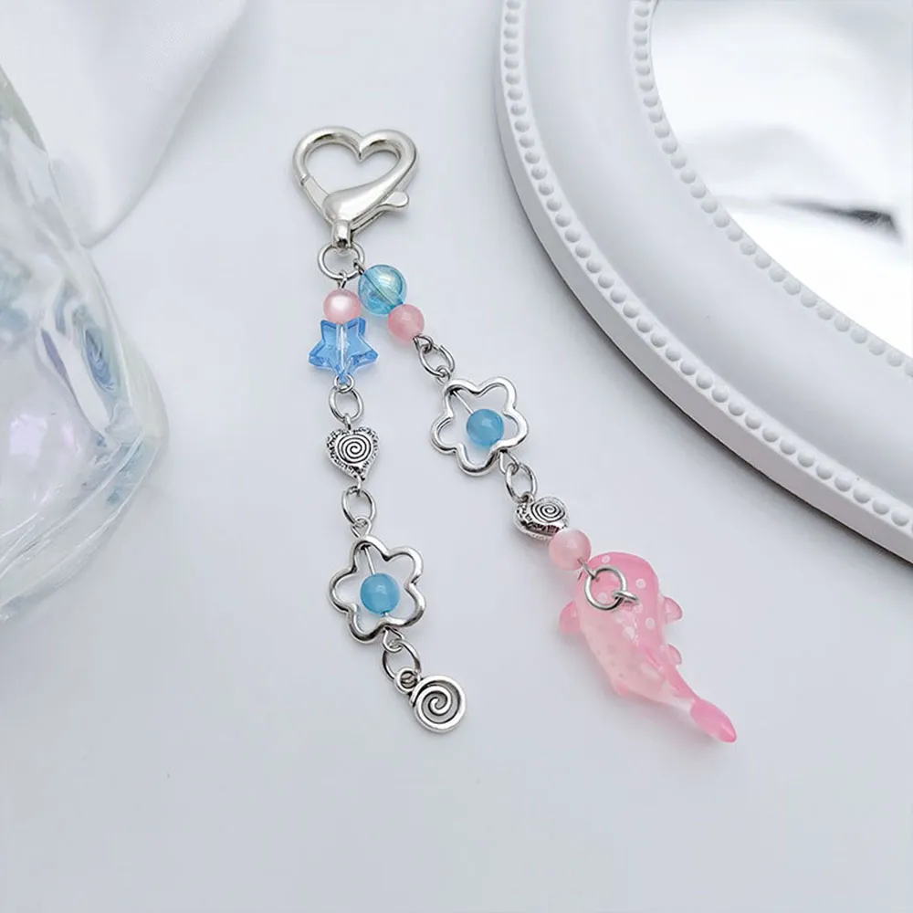 Y2k Ästhetischer Marine-Schlüsselanhänger, süße Mädchen, Rosa/Blauwal, Schlüsselanhänger, Tasche, Anhänger, Dekoration, Rucksack, Ornament_voghion.com