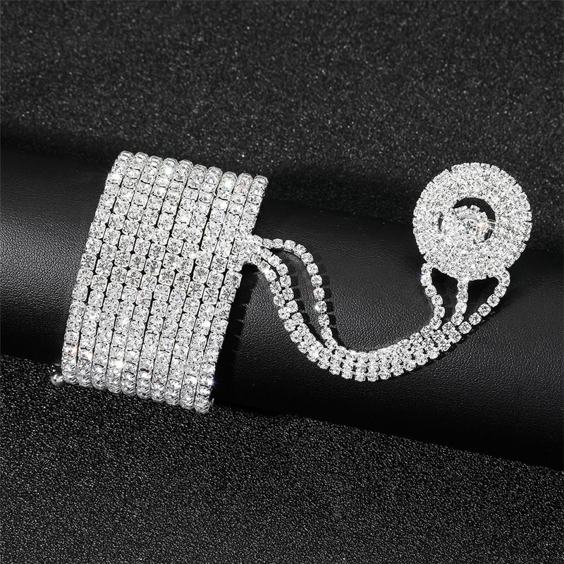 moda multistrato Rhie per donna, braccialetto lucido con diametri completi, catena elastica per dita, gioielli da sposa_voghion.com