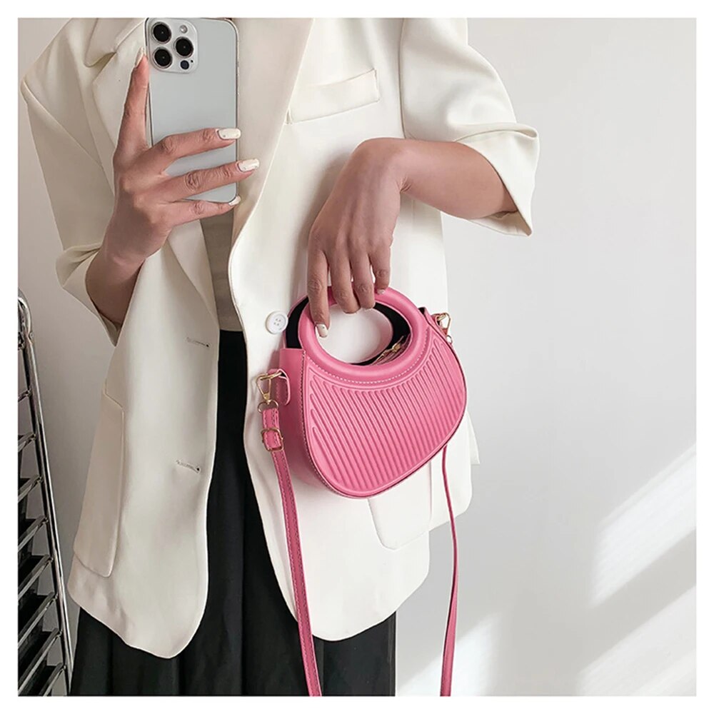 Borse a tracolla color caramella Y2k Style Borse da donna in pelle Borsa con cerniera_voghion.com