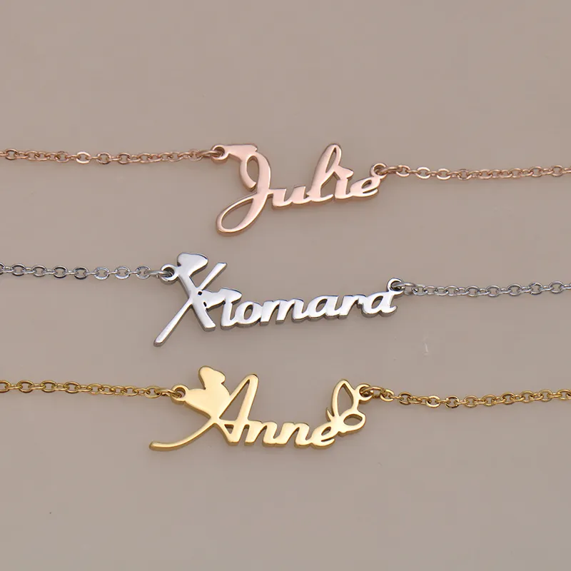 Kulonu kaklarotas ar vārdu Christina, personalizēta nerūsējošā tērauda sieviešu kaklarota ar apzeltītu alfabēta burtu_voghion.com