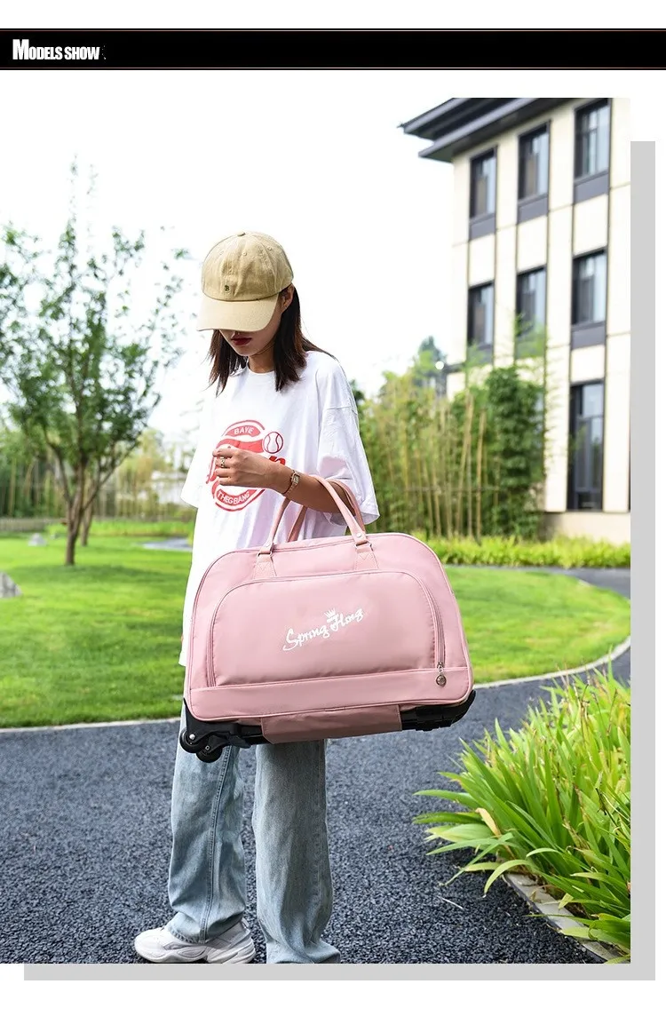 Large Capacity Trolley Handbag Foldable Thickened Wearresistant Boarding Case Home Storage Travel Convenient Bag_voghion.com