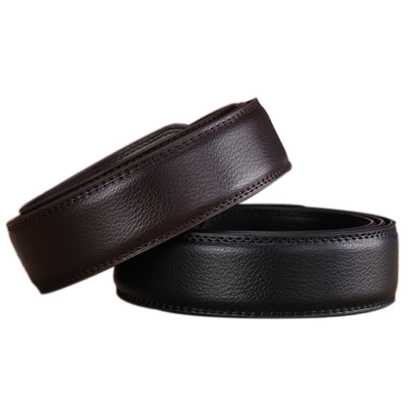 HOT Large Size Belt Automatic Genuine Leather Belts Without for Men Women No Buckle 3.5cm Wide 150 160cm_voghion.com