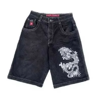 Herren Y2k Retro Gothic Muster Bedruckt JNCO Denim 2000er Jahre Stil Hip Hop Tasche Sommer Herren Strand Jeans Jorts Gym Shorts_voghion.com