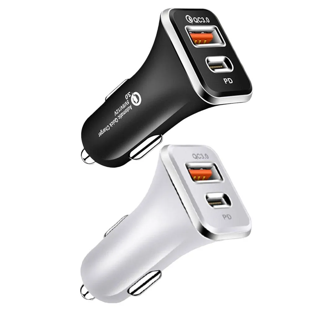 Quick Charge 3.0 PD Mobile Phone 2 Port USB Fast For IPhone 7 8 X XS Tablet Car Charger_voghion.com