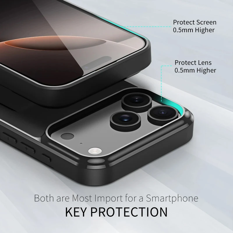 Für iPhone 17 Pro Max / iPhone Air / 17 Pro / 17 Telefonrückseite mit Kartenhalter 360-Grad-Vollabdeckung Stoßfeste Hülle_voghion.com