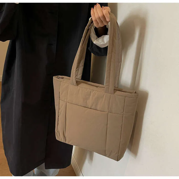 Same Style As Blogger New Cotton Material Tote Bag Women College Students Canvas Bags Nylon Handbag Street Dressing_voghion.com