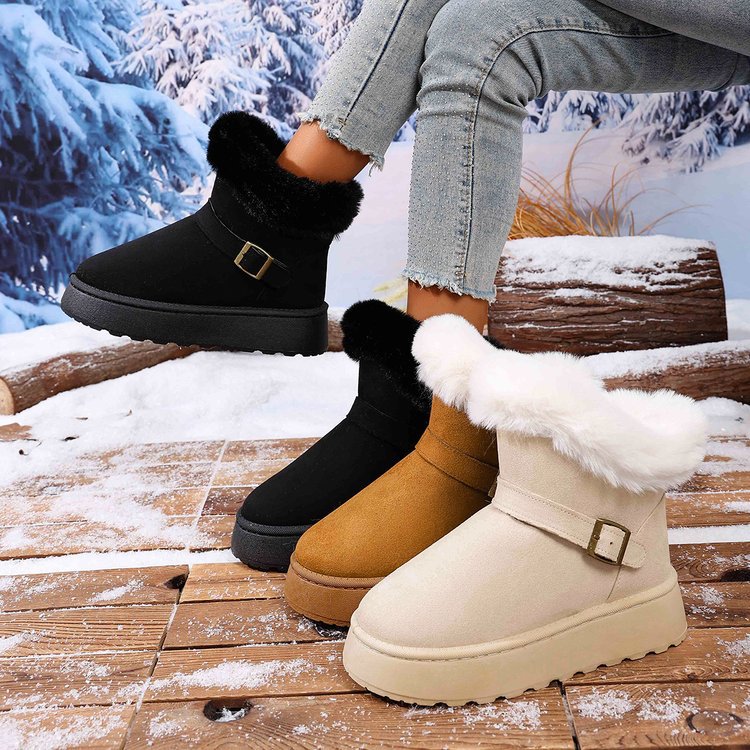 Women's Winter Snow Boots With Thick Fur Lining, Non-Slip Rubber Sole & Chunky Platform For Extreme Warmth & Comfort