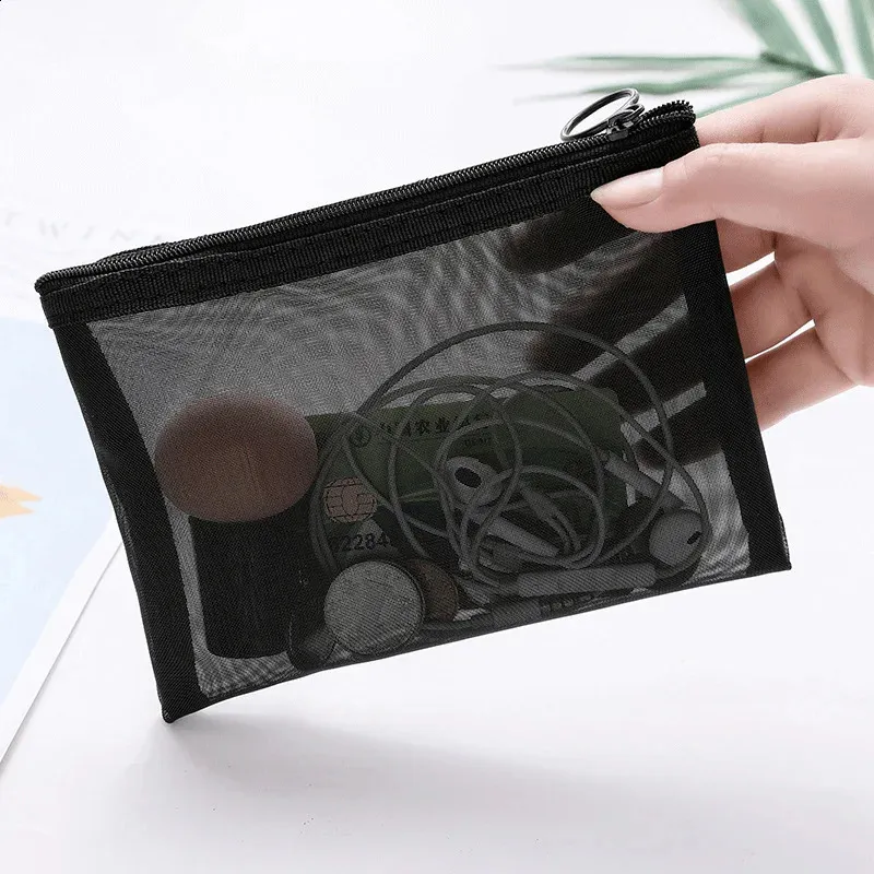 1 trousse de toilette noire pour femme, trousse de toilette transparente, trousse de maquillage, pochette de lavage, petite et grande taille_voghion.com