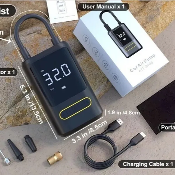 Portable Tire Inflator Air Compressor With Led Light For Vehicles_voghion.com