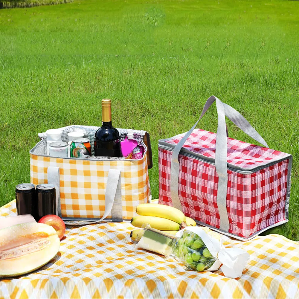 Outdoor Large Capacity Waterproof Foldable Thermal Insulation Lunch Bag Portable Car Camping Picnic Basket_voghion.com