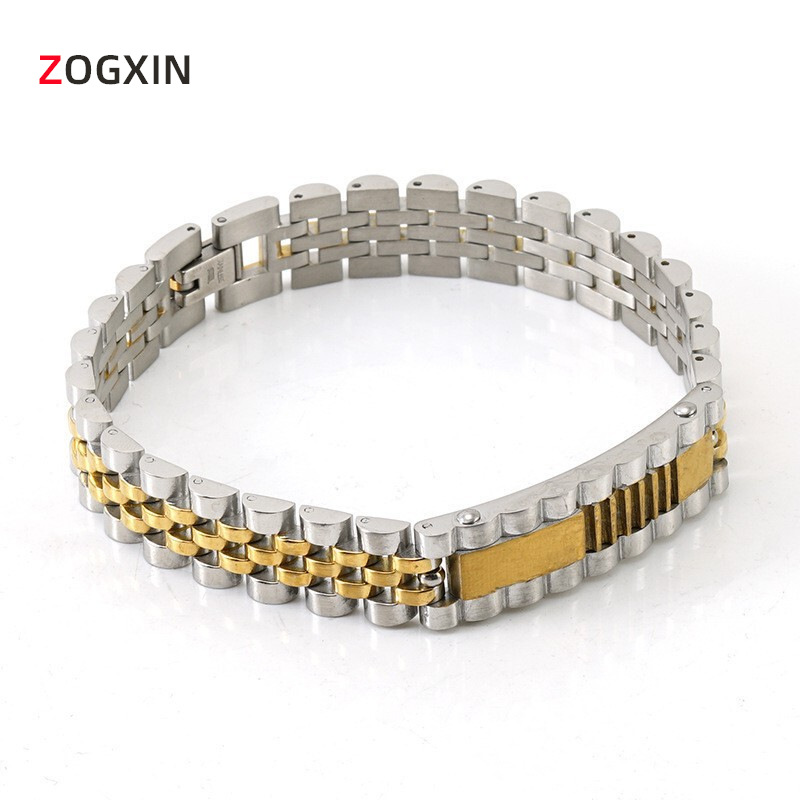 fashion men's watch chain INS stainless steel  gold men's domineering titanium steel bracelet