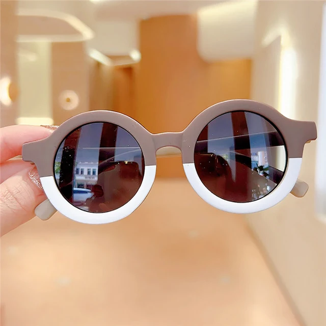 Nouveautés Filles Garçons Mignon Dessin Animé Enfants Rétro Monture Ronde Lunettes De Soleil Lunettes D'extérieur Bébé Ombre Uv400 Lunettes De Soleil_voghion.com