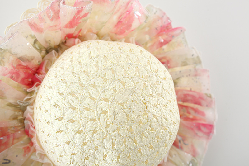 Baby Yellow Dress Baby Girl Rose Flower Printed Chiffon Princess Dress Send Beach Hat_voghion.com