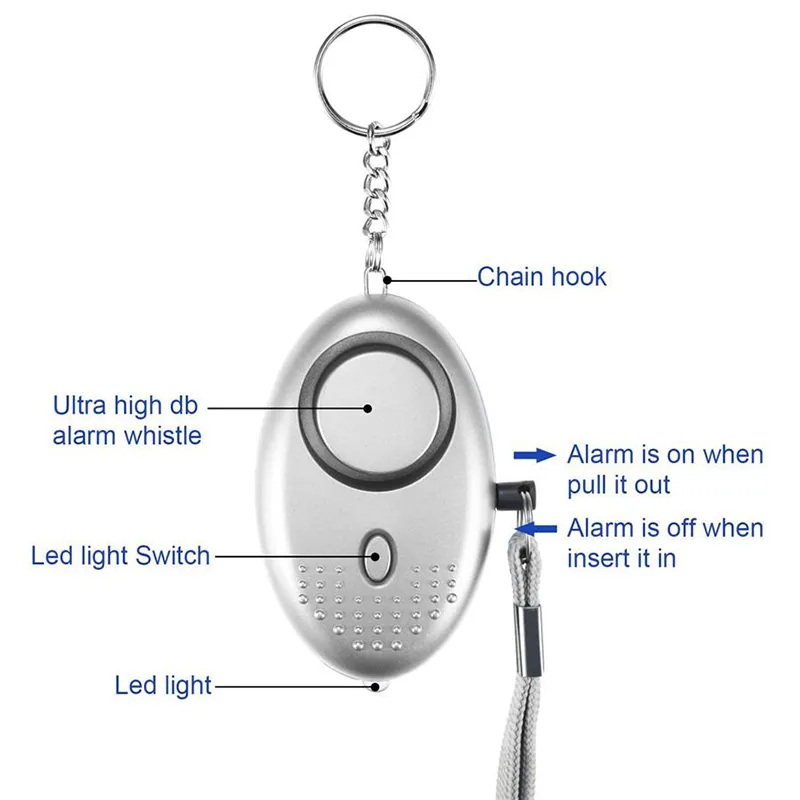 130db Egg Shape Self Defense Alarm Girl Women Security Protect Alert Personal Safety Scream Loud Keychain Alarms_voghion.com