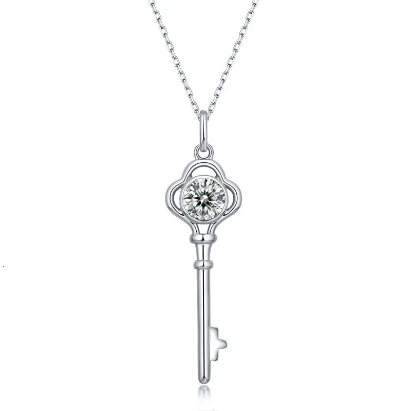 Na Donna Sterling Sier vvs Mossanite Chiave Forma Amicizia Gioielli Regalo Chiavi Collana Pendente per Amico 240710_voghion.com