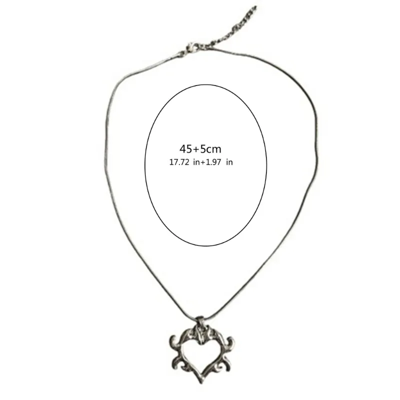 Flame Heart Pendant Necklace And Jewelry Set For Men And Women_voghion.com