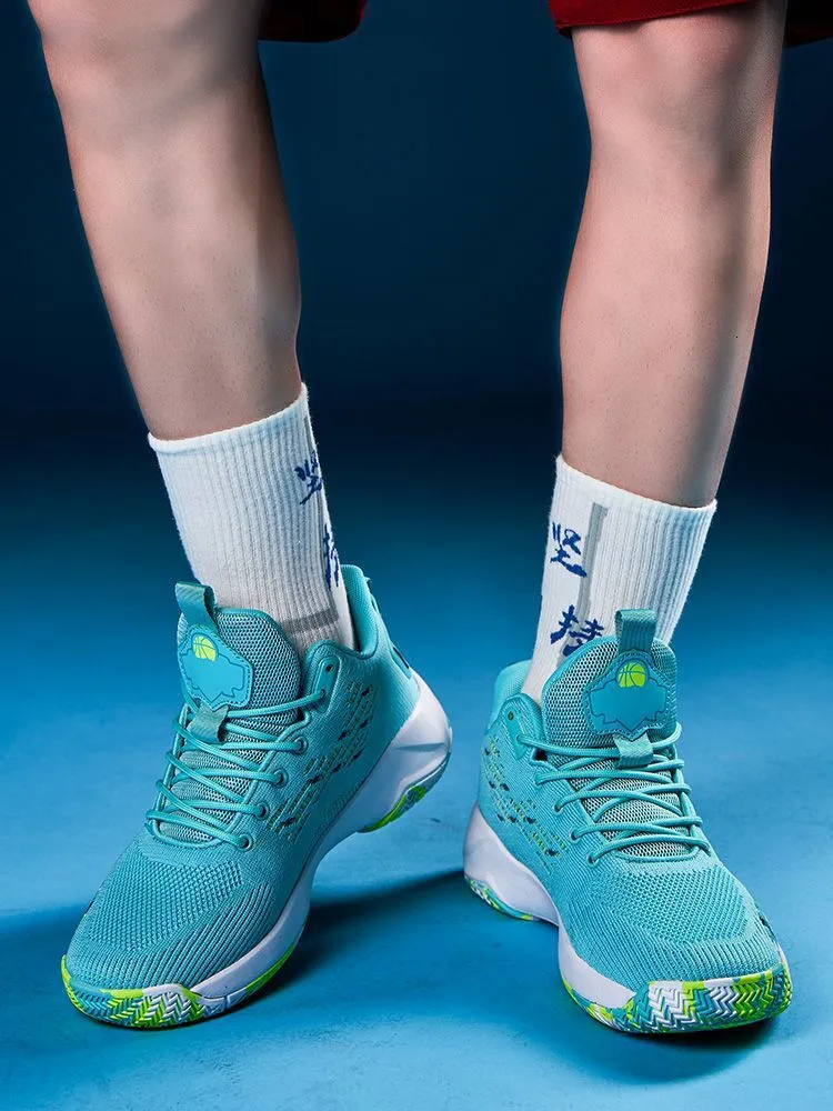 quality Hot Selg New Four Seasons Basketball Sports Breathable Elastic Blue Ball Shoes Men's High Top_voghion.com