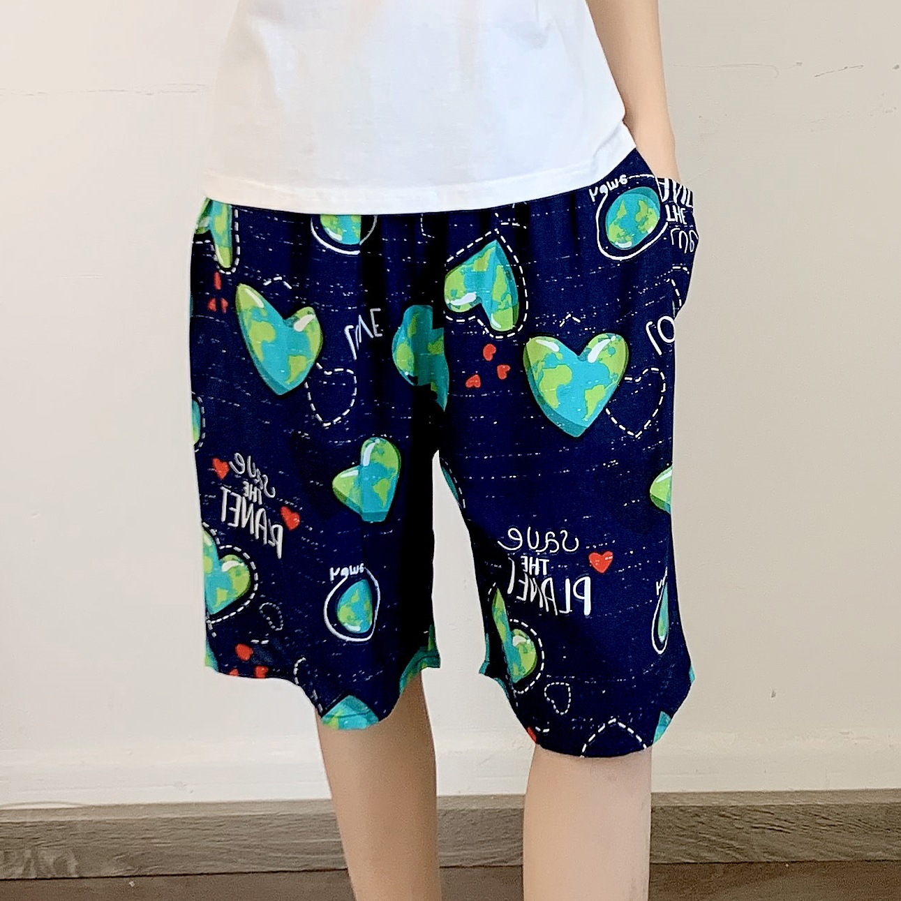Men's Sleep Cotton pajama pants Thin rayon shorts Baggy plus quarter pants beach pants_voghion.com