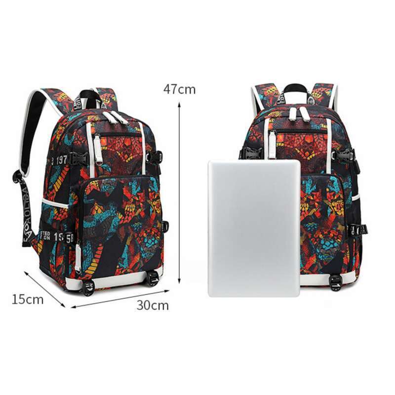 Sac à dos pour lycéens, sac d'ordinateur résistant aux éclaboussures avec impression par transfert thermique pour une utilisation en extérieur_voghion.com