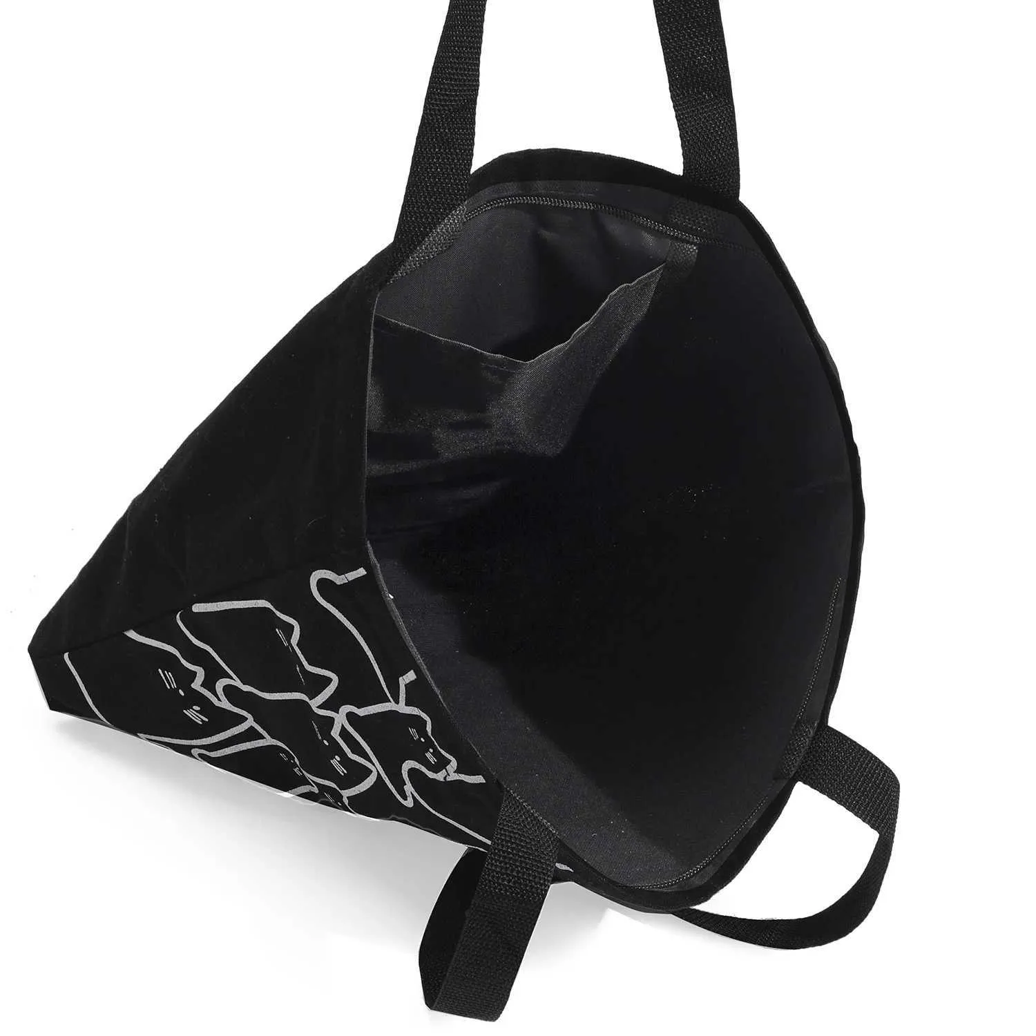 Canvas 2023 fashionable cute cat handbag messenger with zipper designer womens cartoon shoulder shopping bag Y241011_voghion.com