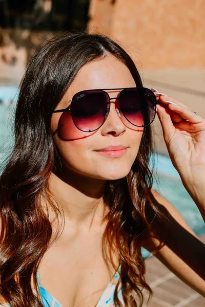 Black Gradient Unisex Aviator Sunglasses_voghion.com